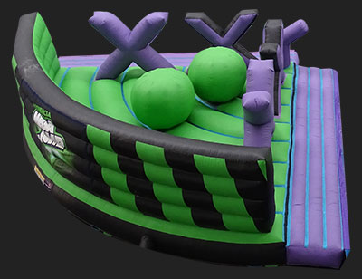 Curva multiobstáculos hinchable de Experiencia Megajump