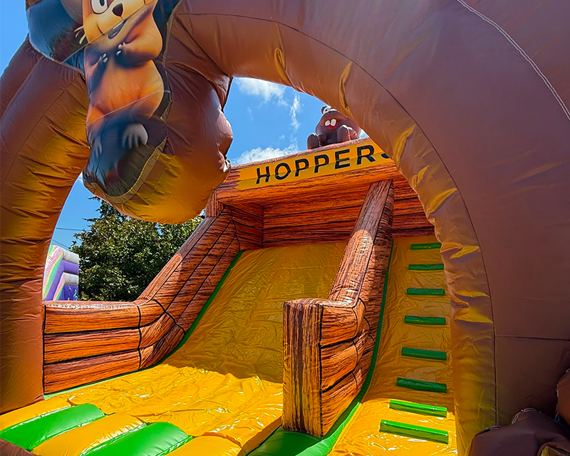 Hinchable Oso castillo con tobogán